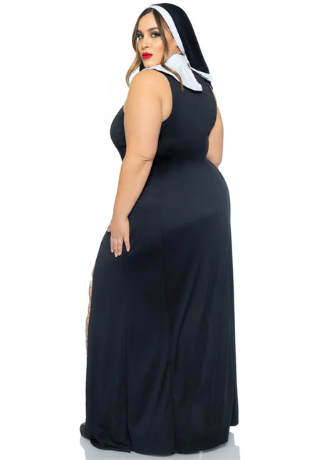 Disfraz de Monja Negro Señoras Leg Avenue