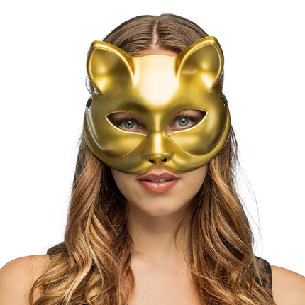 Media máscara Kitty dorada
