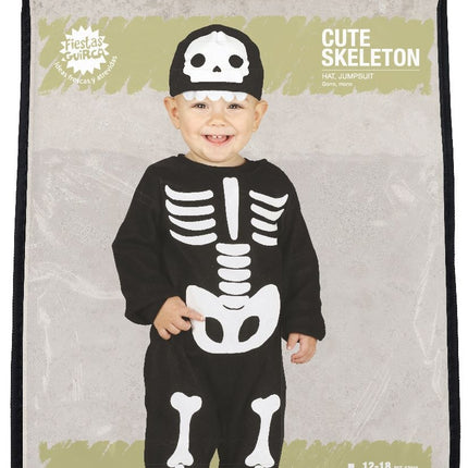 Disfraz Halloween Esqueleto Bebé Negro Blanco