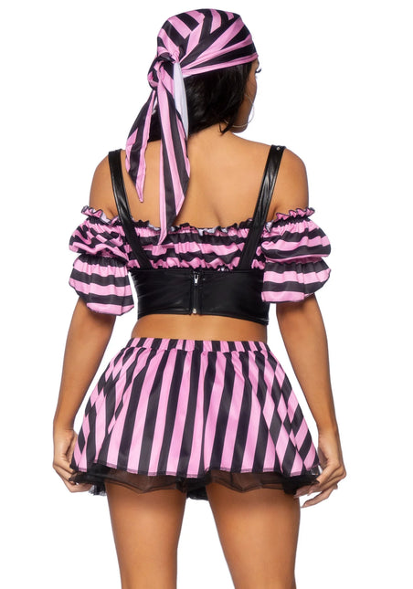 Traje pirata Negro Rosa Señoras Leg Avenue