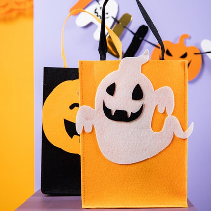 ¡Bolsa Truco o Trato Calabaza de fieltro - Halloween BoOo! - 27x20x10 cm