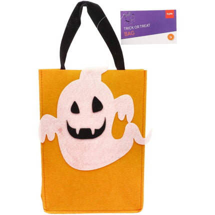 ¡Bolsa Truco o Trato Fantasma de fieltro - Halloween BoOo! - 27x20x10 cm