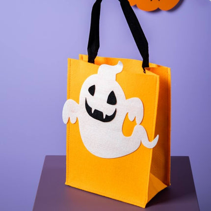 ¡Bolsa Truco o Trato Fantasma de fieltro - Halloween BoOo! - 27x20x10 cm