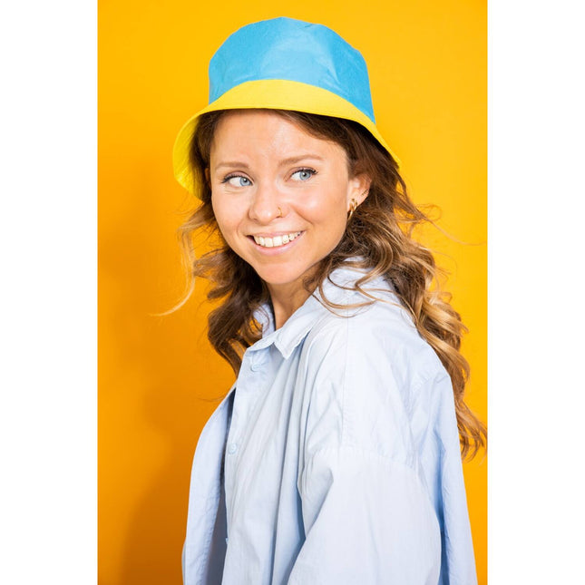 Sombrero de pescador Colorblock Azul/Amarillo