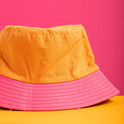 Sombrero de pescador Colorblock Naranja/Rosa