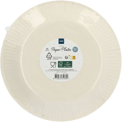 Platos de Papel - Dino Ruge - 23 cm - 8 piezas