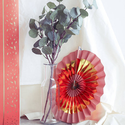 Abanicos/abanicos de papel Atardecer dorado - 5 piezas