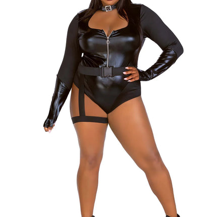 Disfraz de Gatúbela Negro Señoras Body Leg Avenue