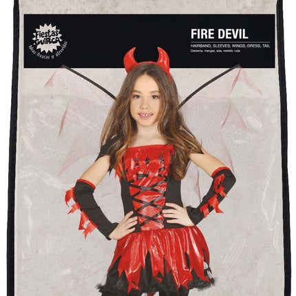 Diablo Disfraz Halloween Niña Rojo