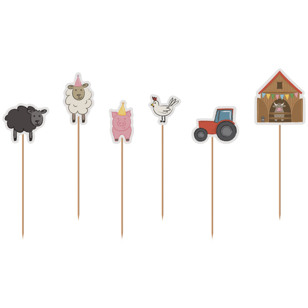 Figuras de granja para magdalenas 6 unidades