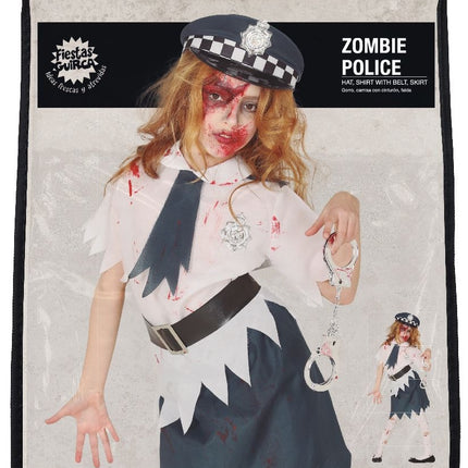 Disfraz de Policía Zombi Niña