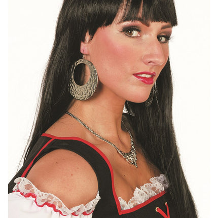 Peluca Negra Larga Bobline Deluxe