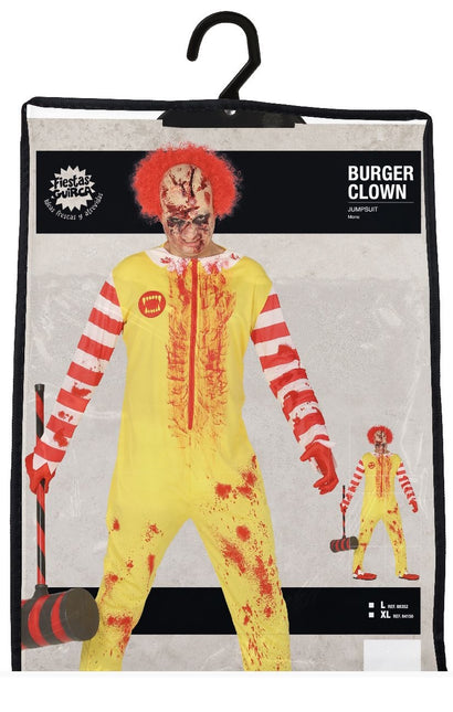 Disfraz de payaso zombie de Halloween L para hombre