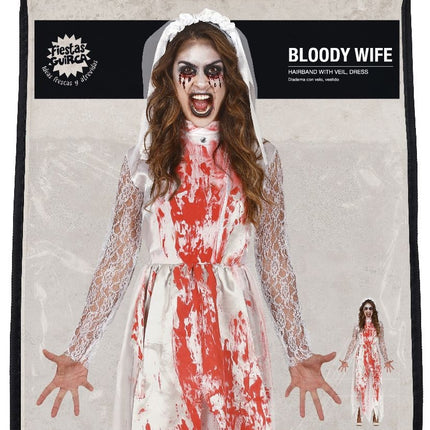 Vestido de Novia Disfraz de Halloween de Mujer Ensangrentada