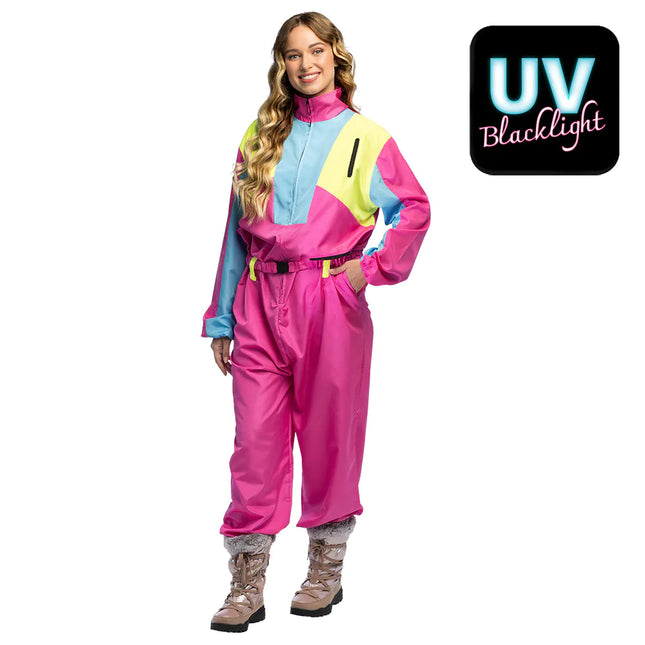 Traje Esquí Mujer Rosa Uv Blacklight