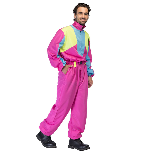 Traje de esquí rosa para hombre Uv Blacklight