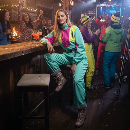 Traje de esquí verde menta para mujer Uv Blacklight