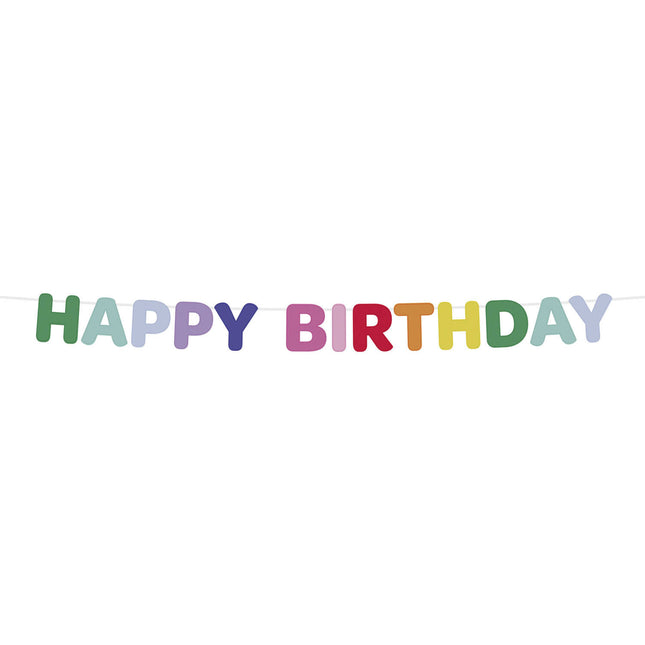 Guirnalda de Letras de Feliz Cumpleaños de Colores 4m