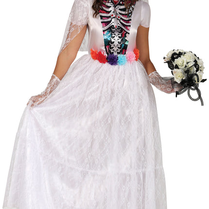 Vestido Día De Los Muertos Blanco Damas Novia