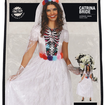 Vestido Día De Los Muertos Blanco Damas Novia