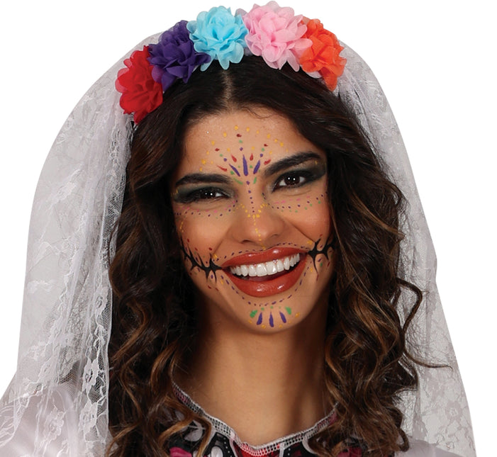 Vestido Día De Los Muertos Blanco Damas Novia