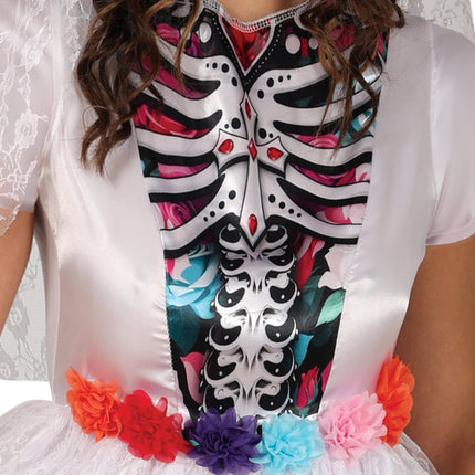 Vestido Día De Los Muertos Blanco Damas Novia