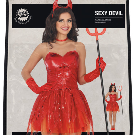 Vestido de Halloween Rojo Señoras Sexy Diablo