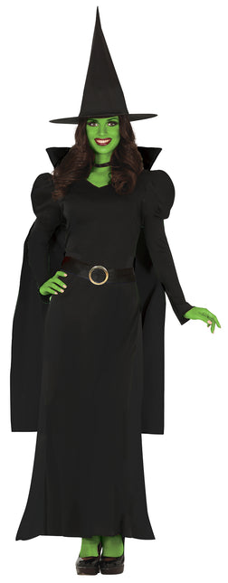 Vestido Halloween Negro Damas Bruja Largo