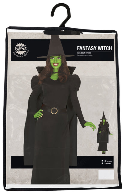 Vestido Halloween Negro Damas Bruja Largo