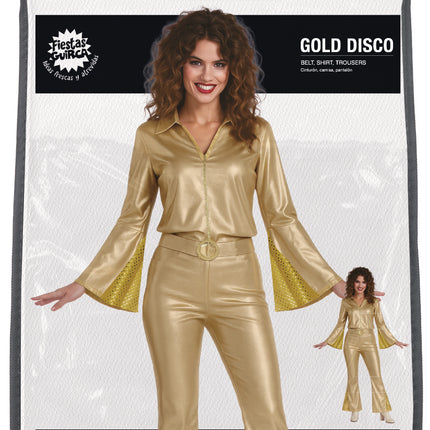 Traje Disco Dorado Mujer 3 piezas
