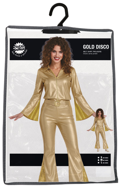 Traje Disco Dorado Mujer 3 piezas
