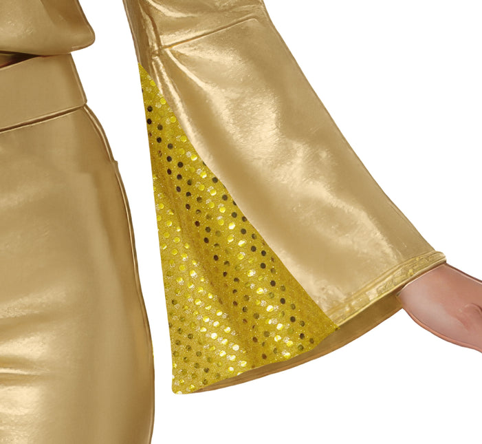 Traje Disco Dorado Mujer 3 piezas