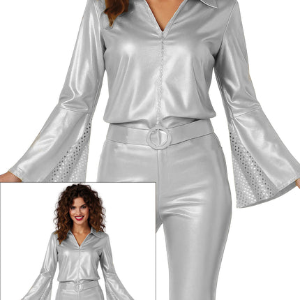 Traje Disco Plata Señoras 3 piezas