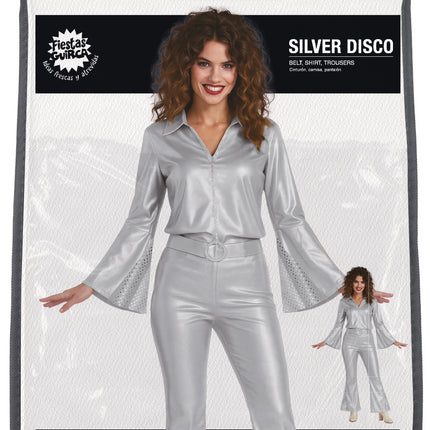 Traje Disco Plata Señoras 3 piezas