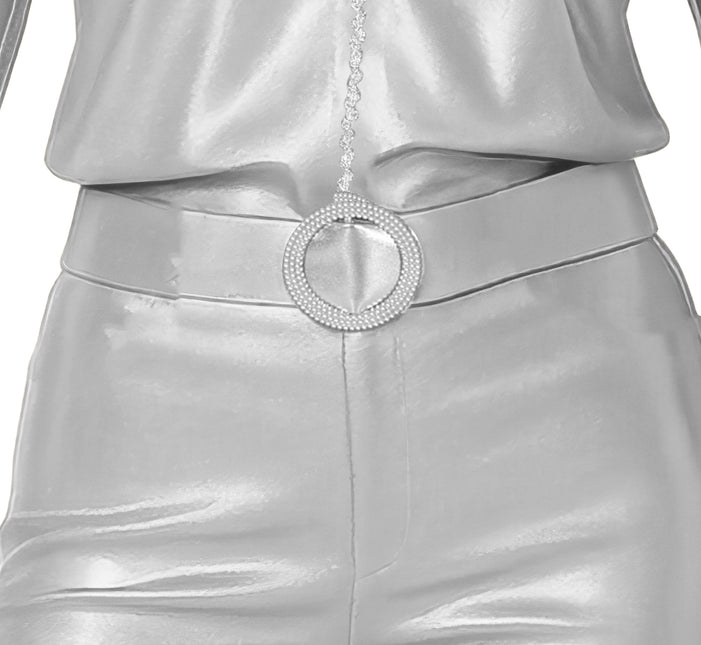 Traje Disco Plata Señoras 3 piezas