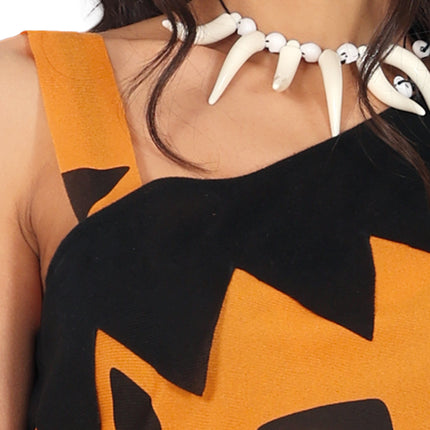 Vestido Cavernícola Negro Naranja Señoras