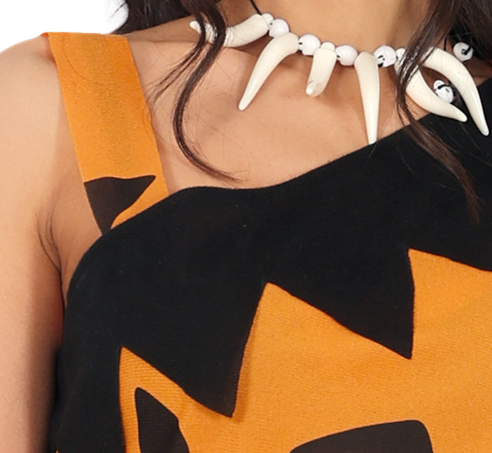 Vestido Cavernícola Negro Naranja Señoras