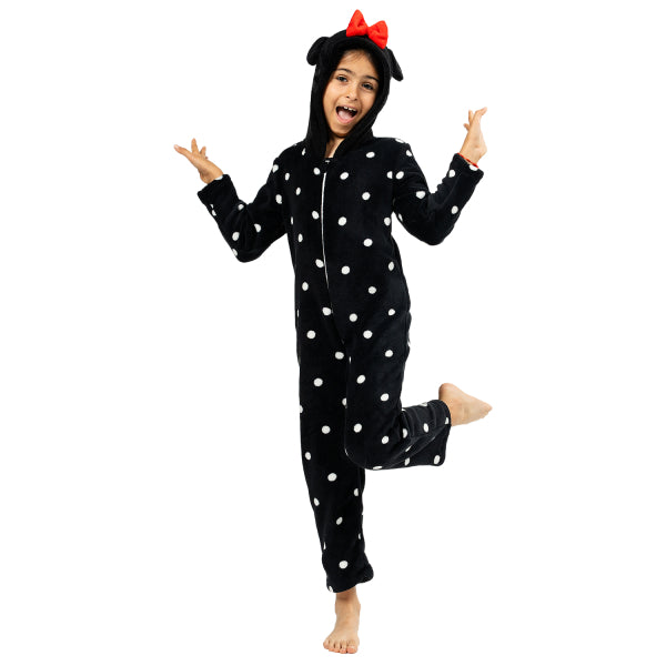 Minnie Mouse Body Negro Rojo Niña