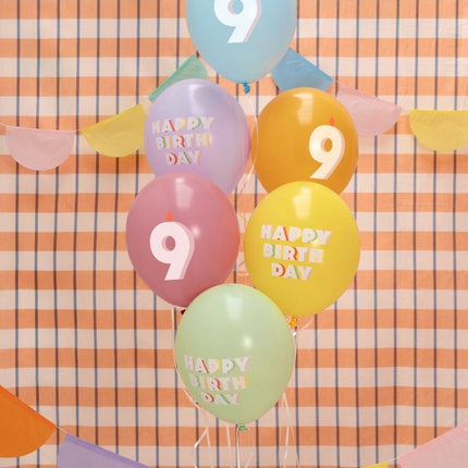9 Jaar Ballonnen 30cm 50st van Partydeco koop je bij Partywinkel