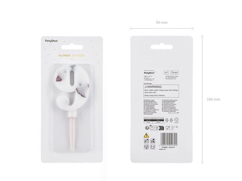 9 Jaar Kaars Bloemblaadjes 8cm van Partydeco koop je bij Partywinkel