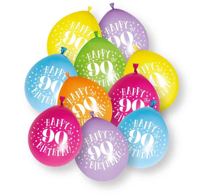 90 Jaar Ballonnen 30cm 10st van Unique koop je bij Partywinkel