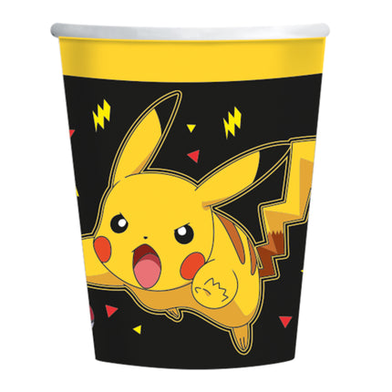 Vasos Pokemon Negro Amarillo 237ml 8pcs
