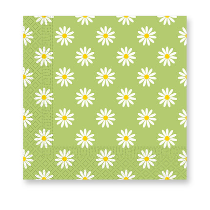 servilletas de Papel de 3 Capas 33X33Cm/Diseños de Pascua Servilletas de Papel de 3 Capas 33X33Cm Margaritas Verdes Brillantes 20uds