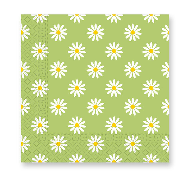 servilletas de Papel de 3 Capas 33X33Cm/Diseños de Pascua Servilletas de Papel de 3 Capas 33X33Cm Margaritas Verdes Brillantes 20uds