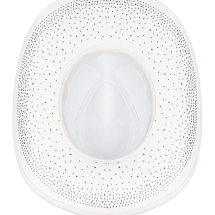 Sombrero vaquero con pedrería Blanco