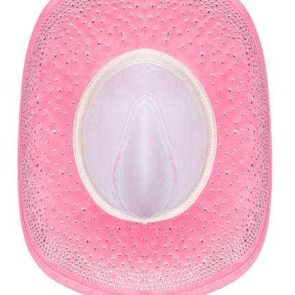 Sombrero de vaquero con pedrería Rosa