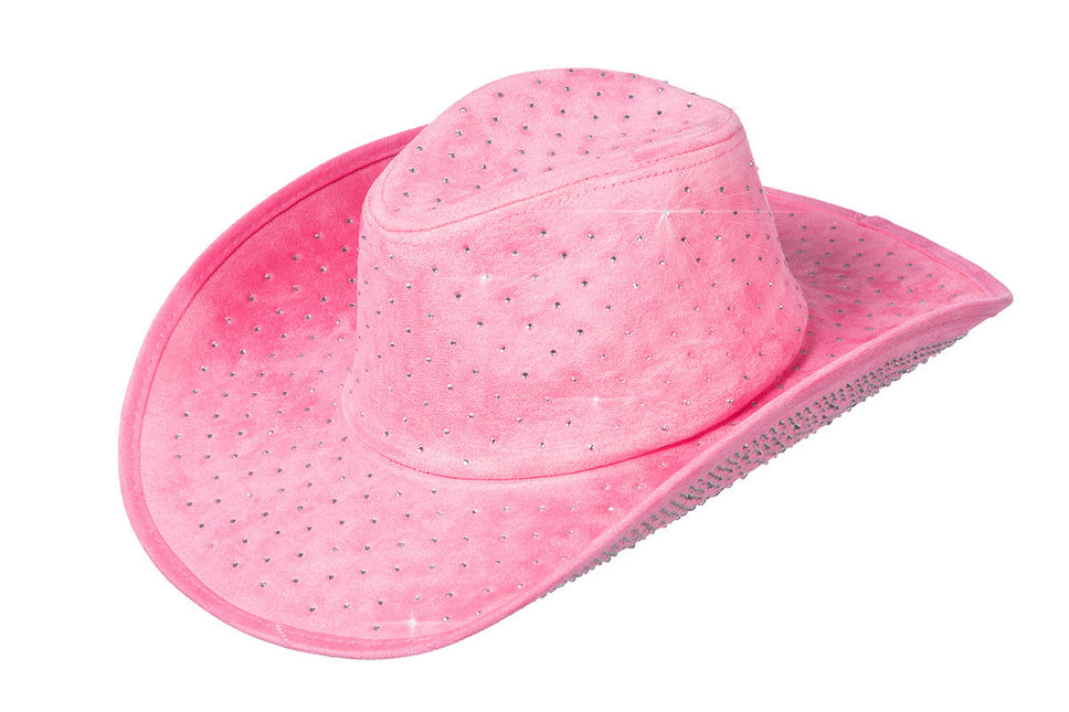 Sombrero de vaquero con pedrería Rosa