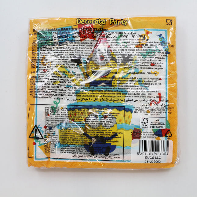 Minions: El Ascenso De Gru Fsc Servilletas De Papel De Dos Capas 33X33Cm 20pcs