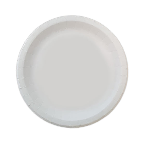 Productos de Papel Blanco Platos de Papel Blanco 23Cm Ultra Resistentes Compostables Domésticos e Industriales Certificados 20St