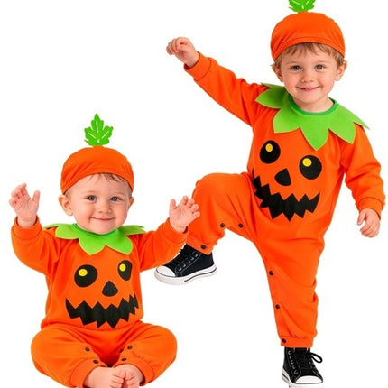 Mono de Halloween para bebé con diseño de calabaza, de 2 piezas